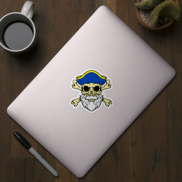 Pirate Captain - Skull with Beard by Modern Medieval Design